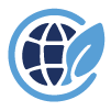 Climate Tech Icon (world image with leaf)